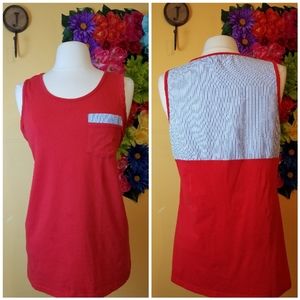Wild About Me red pocket tank top- M WN